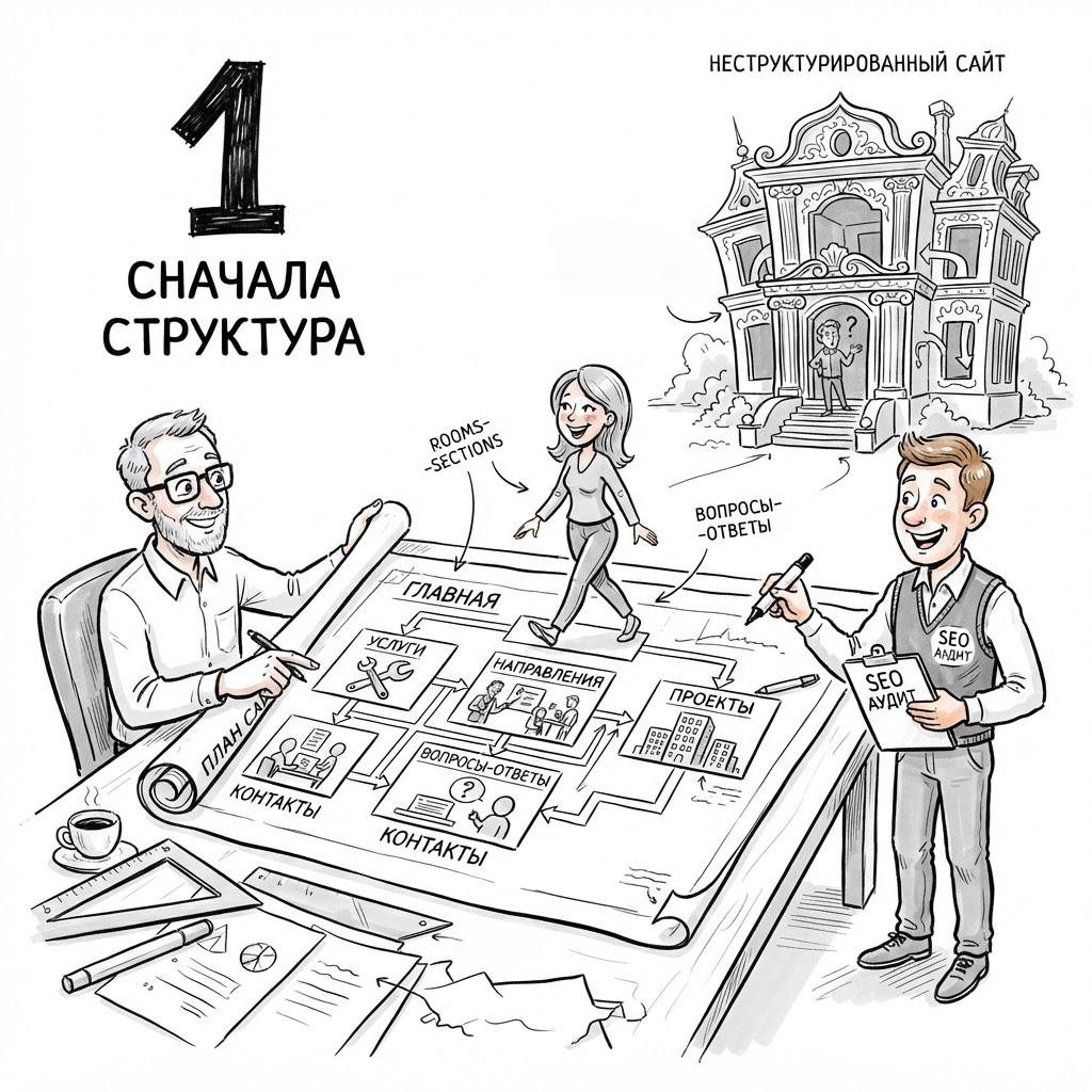 сначала структура сначала структура