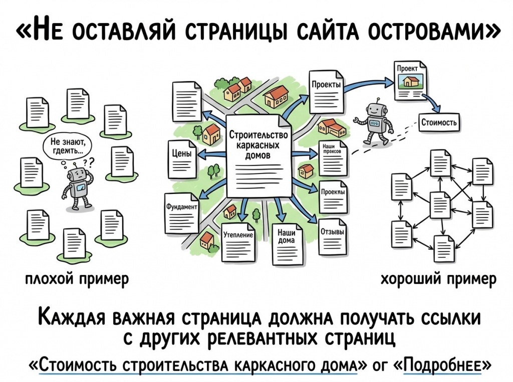 не оставляйте страницы сайта островами